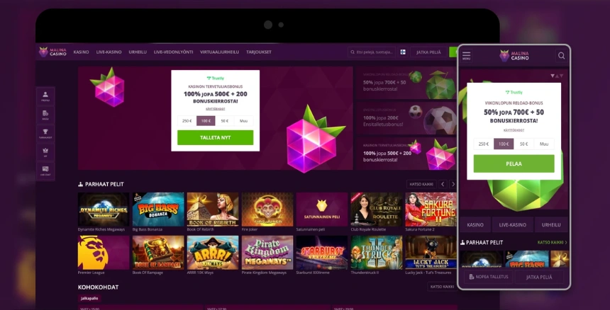 Malina casino εφαρμογή για κινητά